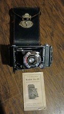 Antique Kodak Six-20 Folding Bellows Camera SN 40838 W/ Original Leather Case