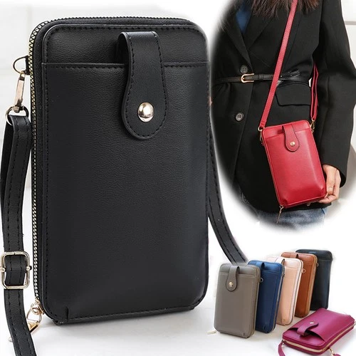 Womens Small Crossbody Bag Leather Shoulder Handbag Zip Cellphone Wallet Gifts