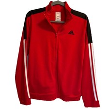 adidas Youth XL 18/20 Track Jacket Red Black Full Zip with pockets Regular Fit