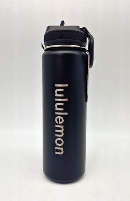 Lululemon Back to Life Sport Bottle 24oz Straw Lid 710 ml Schwarz NEU & OVP