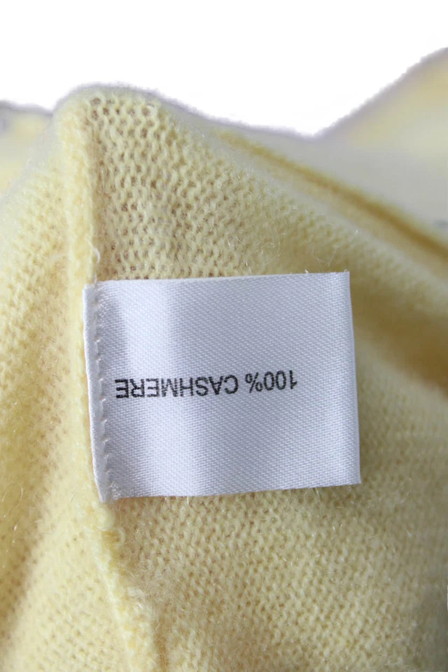 Suéter Pullen Mujer Amarillo Cachemira Cuello Redondo Talla S Foto 4 de 4