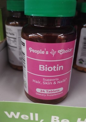 People's Choice Biotin Vitamin Tablets for Hair, Skin & Nail Health, 24 Count