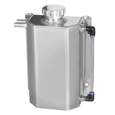 Coolant Reservoir Tank Universal Radiator Overflow Tank Aluminum 2L Silver