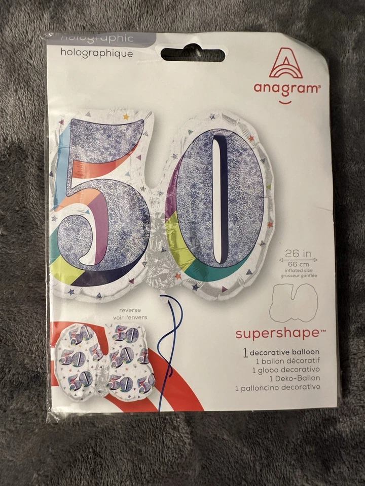 Globos de 50 cumpleaños Jumbo superforma decoración de fiesta de aniversario Foto 2 de 4