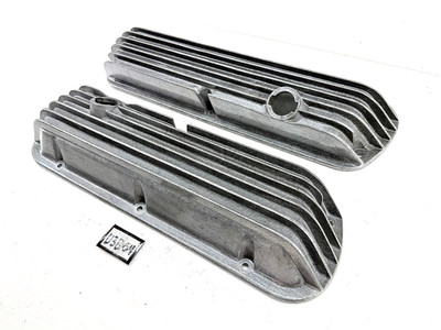 Cal Custom 40-1017 Finned Aluminum Valve Covers Ford SBF 260 289 302 351W U3B-54