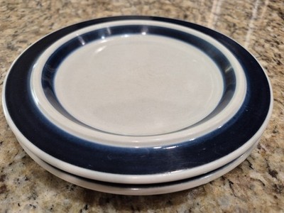 2 Vintage Arabia Finland Salad Plates Blue Anemone 8''