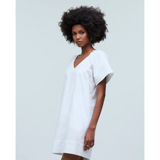 Madewell V Neck Mini Short Sleeve Trendy Going Out Shirt Dress US Women's S New