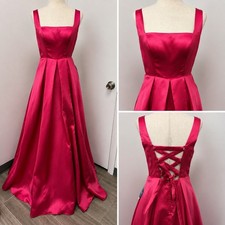 NWT Fuchsia Satin Fit & Flare A Line Prom Dress Size XS Homecoming Bridesmaid