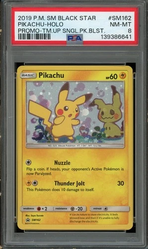 2019 POKEMON SM BLACK STAR PROMO TEAM UP SINGLE PACK BLISTERS PIKACHU-HOLO PSA 8