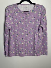 Blair Shirt Women’s Small Purple Floral Long Sleeve Henley Pullover Top NWOT