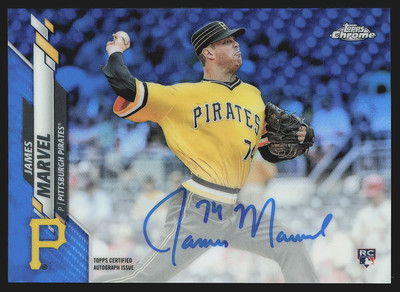 2020 Topps Chrome #RA-JMA James Marvel Autographs Blue Refractor /150 SN,AU,RC