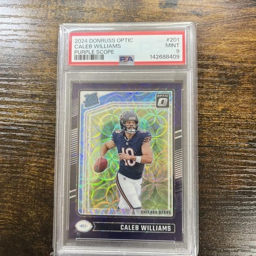 2024 Optic - Rated Rookie Caleb Williams #201 Purple Scope Prizm RC PSA 9 Bears