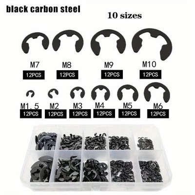 120-teiliges E-Clip Sicherungsring-Set M1,5-M10 Sprengring Sicherung UK