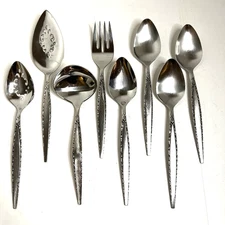 8 Oneida Community Venetia Stainless Flatware Serving Pieces Spoons Fork Pastry