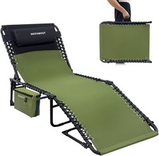 Folding Garden Beach Sun Lounger 5 Position Steel 600D Oxford Green Thermal Bag
