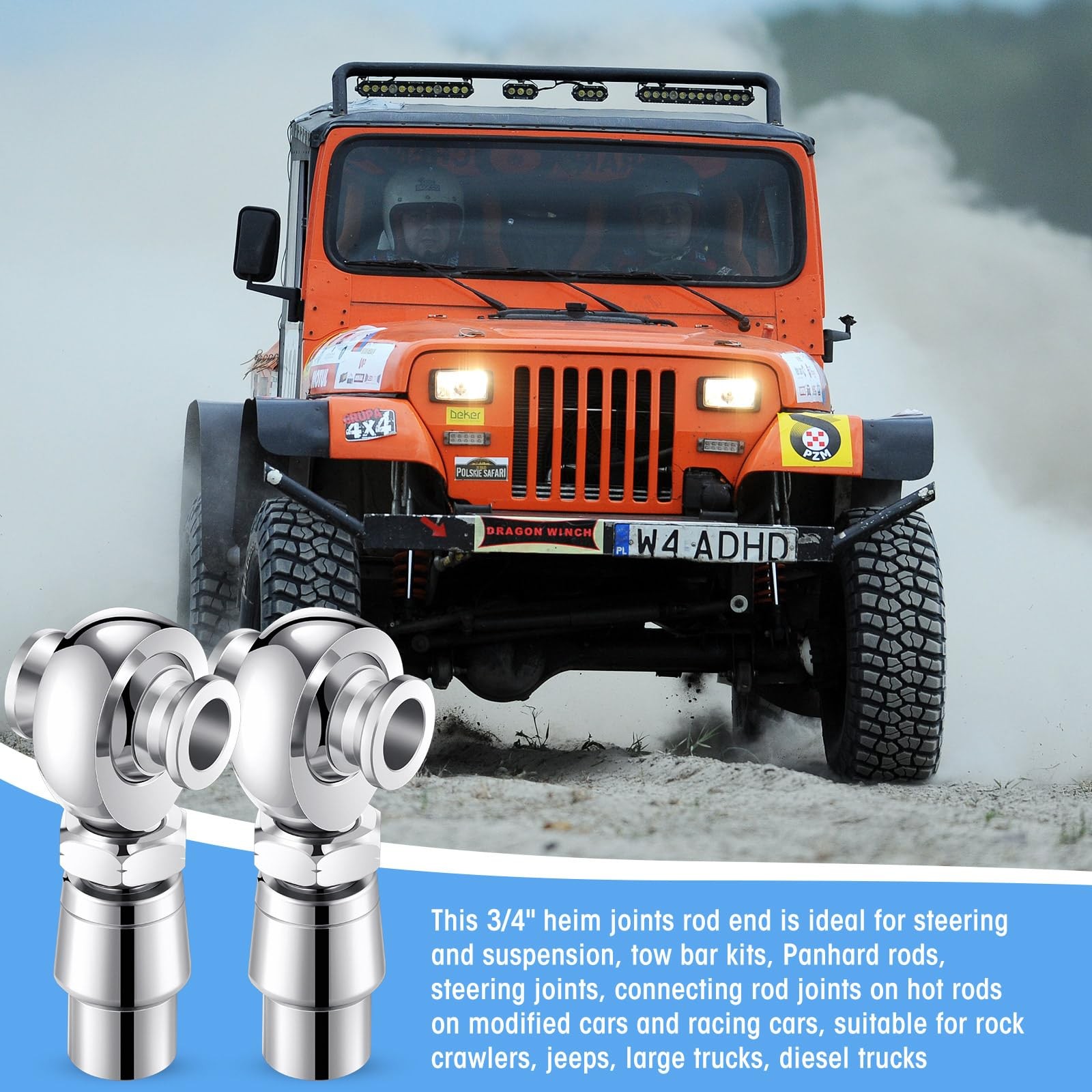 8 PCS 3/4 Heim Joints Rod End Kit Right and Left Thread 0.75 Chromoly Heim