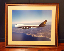 Vintage UPS 747 Cargo Flight - Matted Wood Frame - 26" x 22"