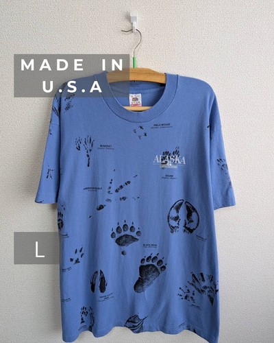 VTG 90s Alaska Midnight Sun Express T Shirt All Over Print AOP Single Stitch L