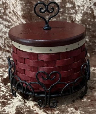 Longaberger 2012 Love Song Combo Set:Basket,Lid, Fabric &Plastic Liners,Holder - Image 1 of 4