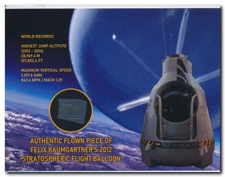 Felix Baumgartner Stratosphere jump 2012 FLOWN balloon piece 16577
