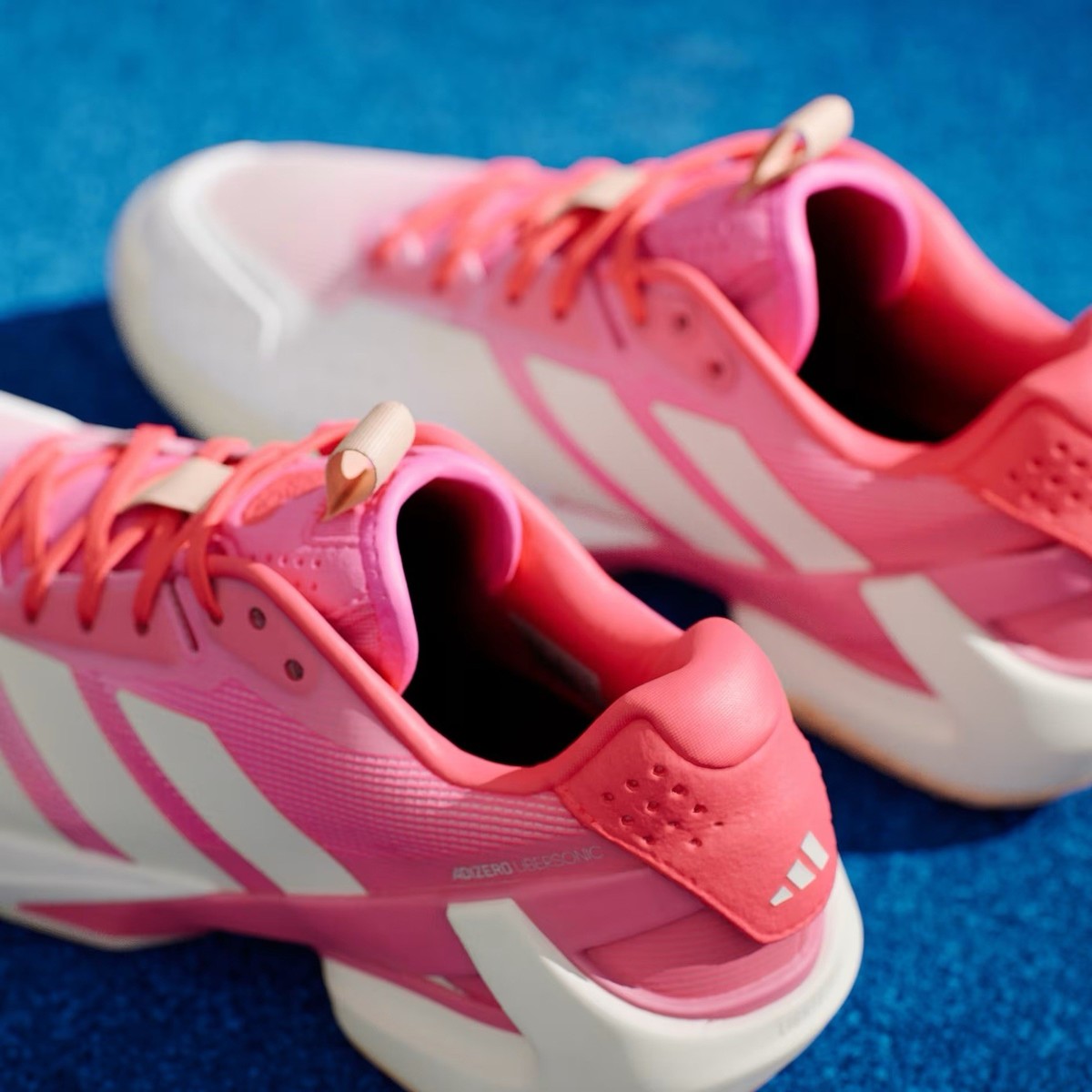 Sz 8- Adidas Women's Adizero Ubersonic 5 Tennis Shoes, Lucid Pink