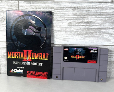 Mortal Kombat II (Nintendo SNES, 1994) Authentic & Tested With manual