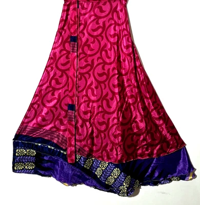Incredible-art Vintage Silk Sari Magic Wrap Skirt Reversible Hippie Sarong - Image 1 of 4