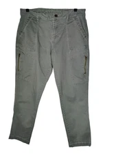 JAG Green Tapered Cropped Zippered Cargo Girlfriend Pants 10