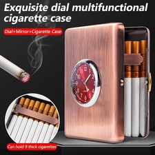 Metal Cigarette Case, 4 Pcs Cigarette Box, Cigarette Holder Case with Vintage PU