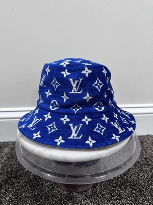 Louis Vuitton SS22 LV Monogram Blue White Velvet Bucket Hat | eBay