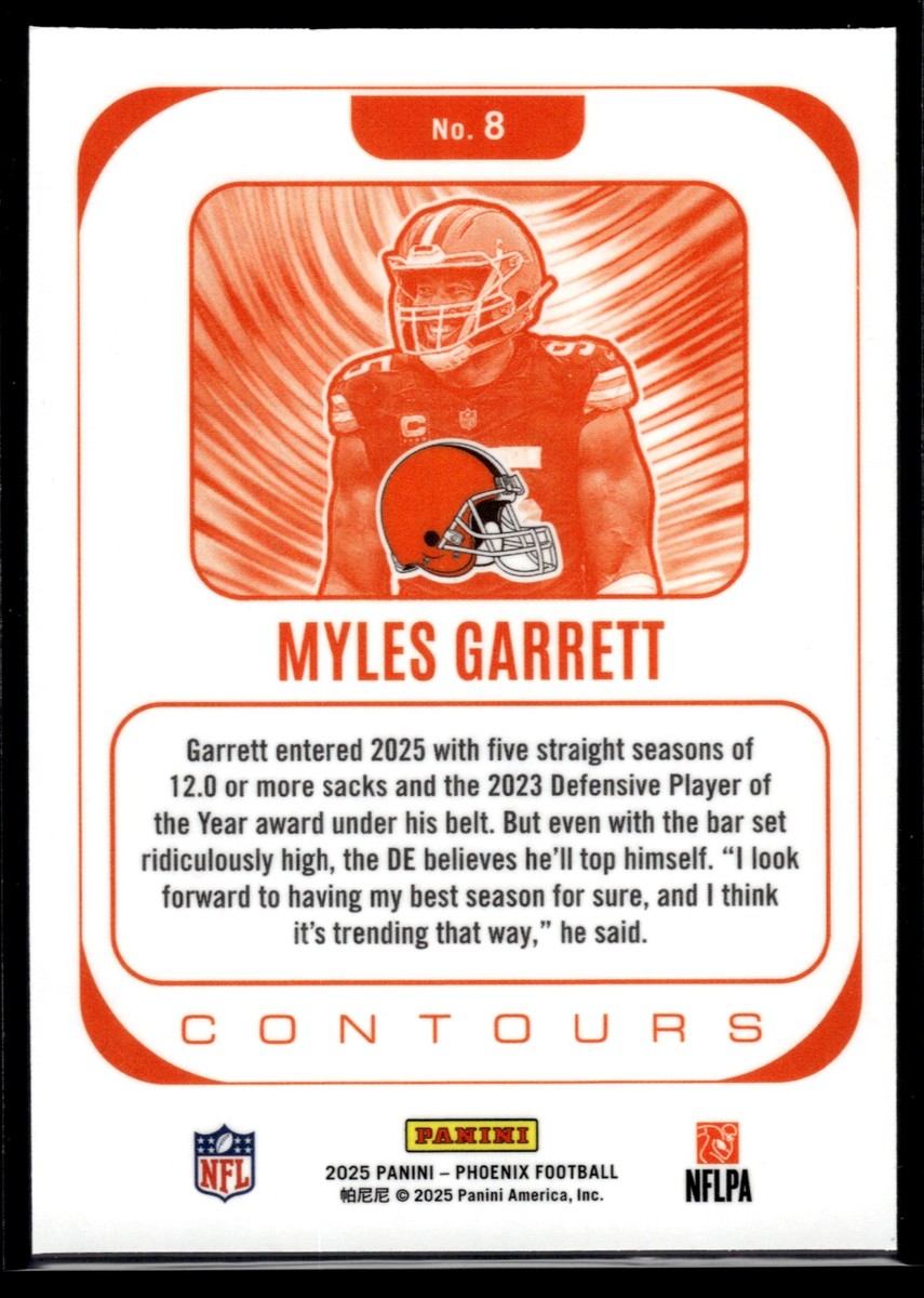 Myles Garrett 2025 Panini Phoenix Contours Card #8 | eBay