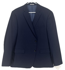Alfani Men's Suit Jacket Size 46R Slim Fit Navy Solid Stretch NWOT