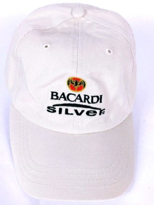 Bacardi Silver Men's Strapback Hat Watermelon Beige Adjustable One Size