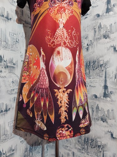 Custo Barcelona Dress sz 2 Colorful Multicolor Sequined Shift Short Sleeve 🌈 - Picture 7 of 12