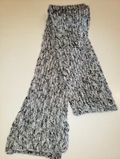 womens gray silver 74 INCH LONG WINTER KNIT SCARF one size fits most no fringe 