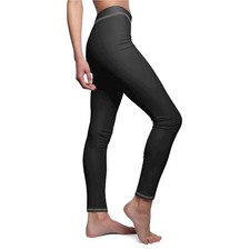Black - Women's Cut  Sew Casual Leggings AOP 