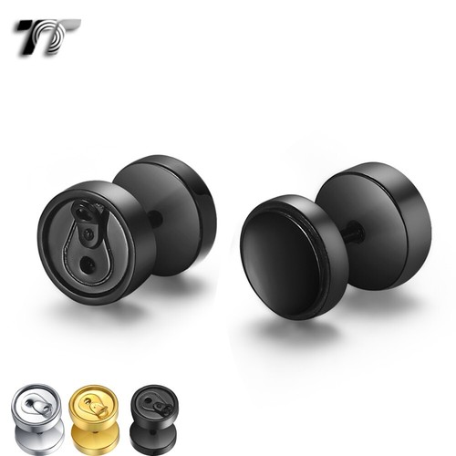 TT Surgical Steel Crystal Round Fake Ear Plug Earrings A Pair