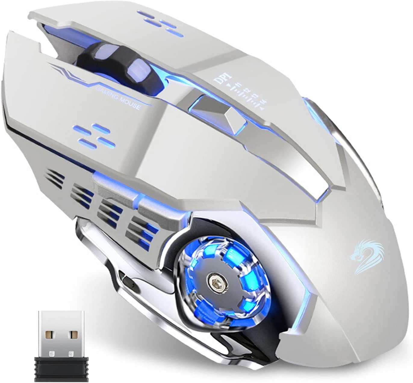Q85 Rechargeable Silent Wireless Gaming Mouse with 2.4G LED Optical Tech