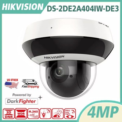 Hikvision DS-2DE2A404IW-DE3 4MP PoE 4x Zoom DarkFighter IP Security PTZ Camera
