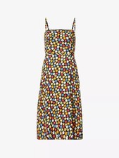 REFORMATION Danica Afternoon Floral Print Woven Smocked Back Midi Dress Size 2