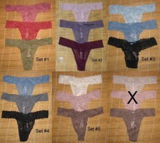 3 Victoria's Secret Panties Floral Lace Thongs Medium You Choose Set