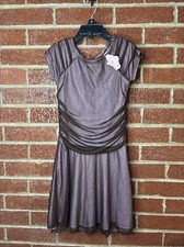 Sweet Heart Rose Girls Dress Brown Pink Sheer 5