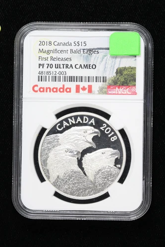 2018 Magnificent Bald Eagles NGC PF 70 UC First Releases Canada $15 3XQF