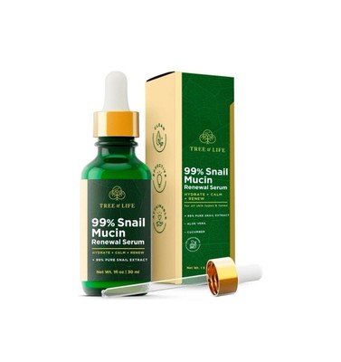 99% Snail Mucin Serum - Hydrating Serum for Face with Aloe Vera and Cucumber