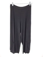Suni Kim Pants Womens XS Black Knit Wide Leg Drapey Unstructured Lagenlook