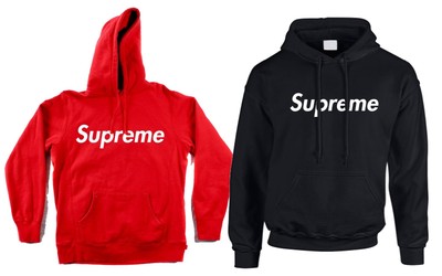 felpa supreme con scritta sulle maniche