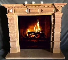 Marble Fireplace Mantle, Fireplace Stone Surround, Sienna Bruciada Mantel