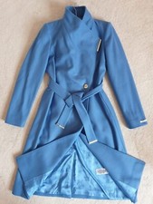 Bnwt Ted Baker Rose Midnight Blue Wool Cashmere Belted Wrap Coat Uk 8 Tb 1 £329