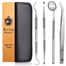 Dental Scaler Dentist Pick Set Tooth Scraper Plaque Tartar Remover Tools 4 Pcs 