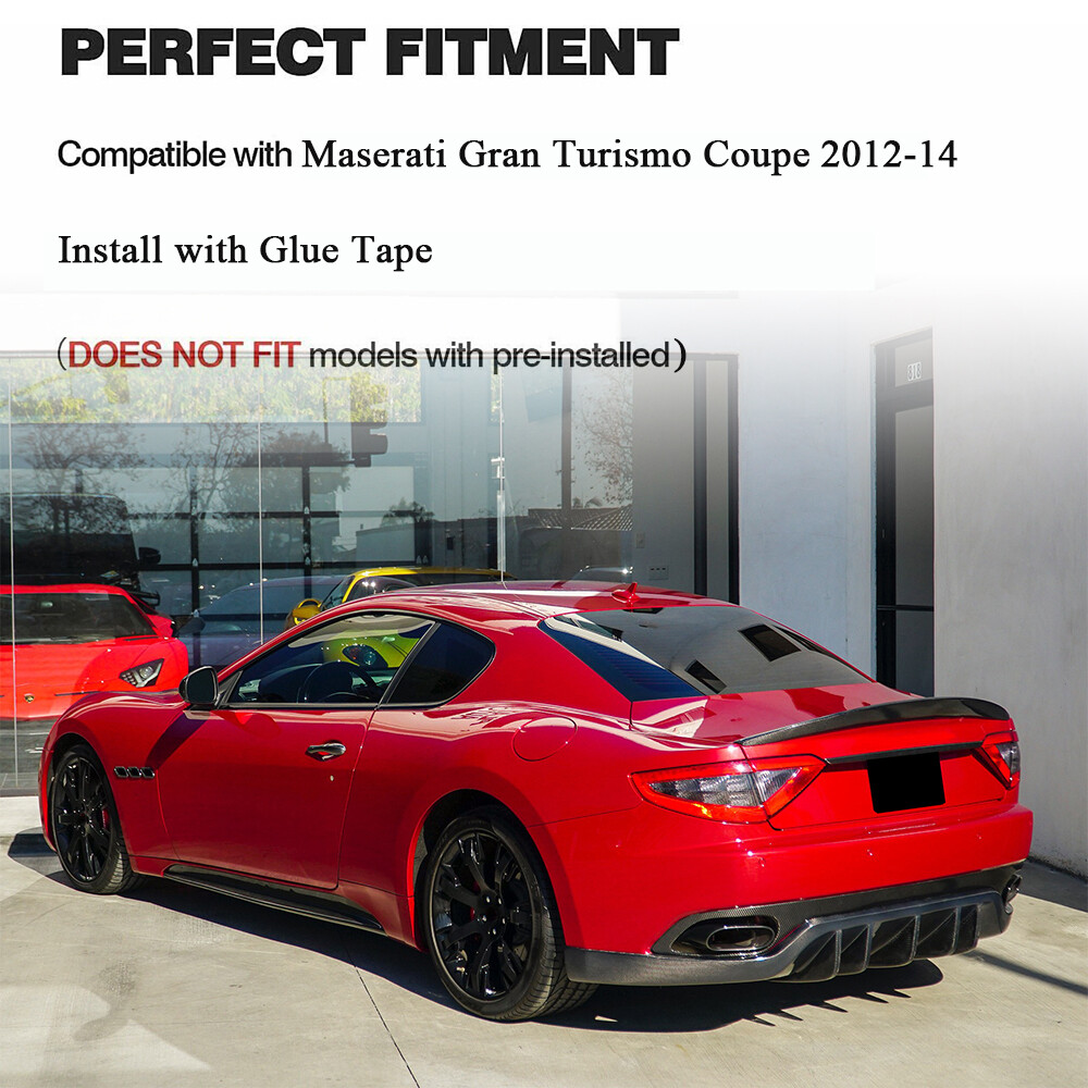 For Maserati Gran Turismo Coupe 2012-2014 REAL CARBON Rear Trunk Spoiler Wing